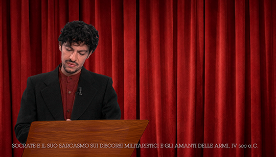 DISCORSI SULLA PACE - Socrate e il suo sarcasmo sui discorsi militaristici e gli amanti delle armi (IV secolo a.C.) - legge Simone Coppo